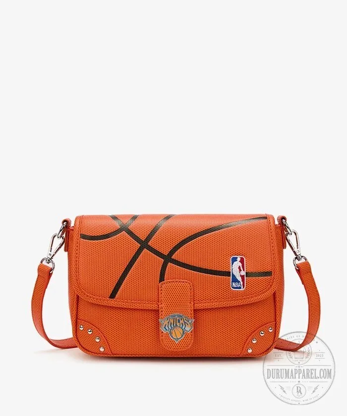 New York Knicks Basketball Textured Flap Crossbody Bag with Adjustable Strap 3 New York Knicks Basketball Textured Flap Crossbody Bag with Adjustable Strap