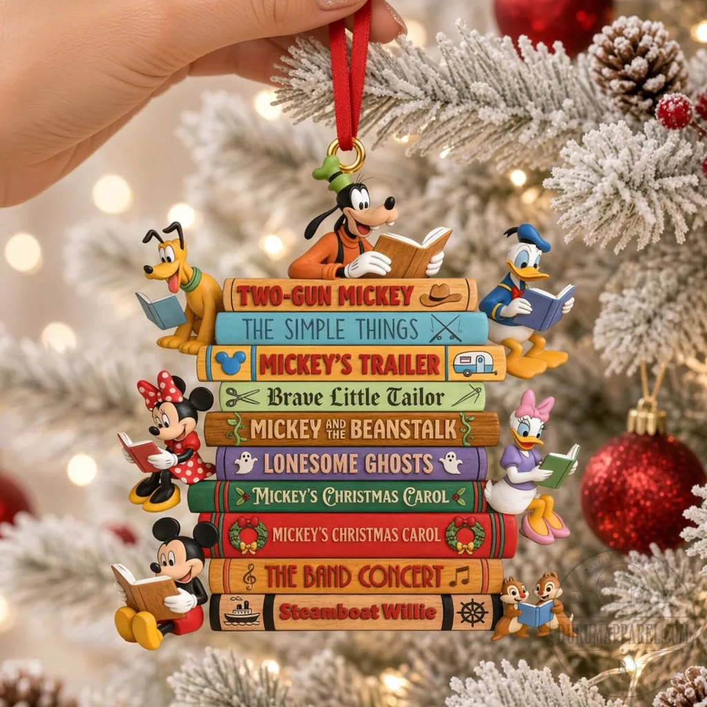 Disney Mickey Mouse and Friends Bookstack Christmas Tree Ornament Disney Mickey Mouse and Friends Bookstack Christmas Tree Ornament