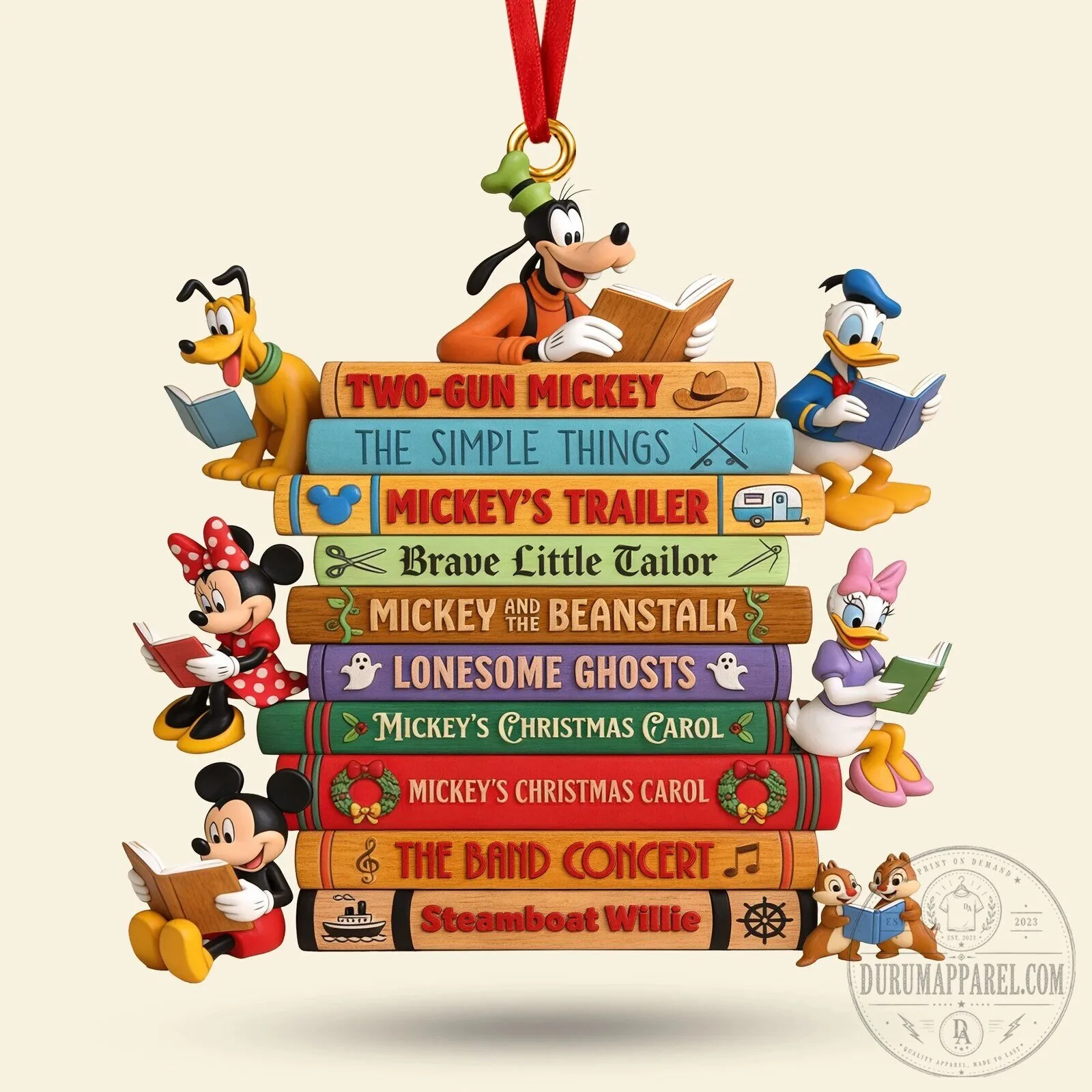 Disney Mickey Mouse and Friends Bookstack Christmas Tree Ornament 7 Disney Mickey Mouse and Friends Bookstack Christmas Tree Ornament
