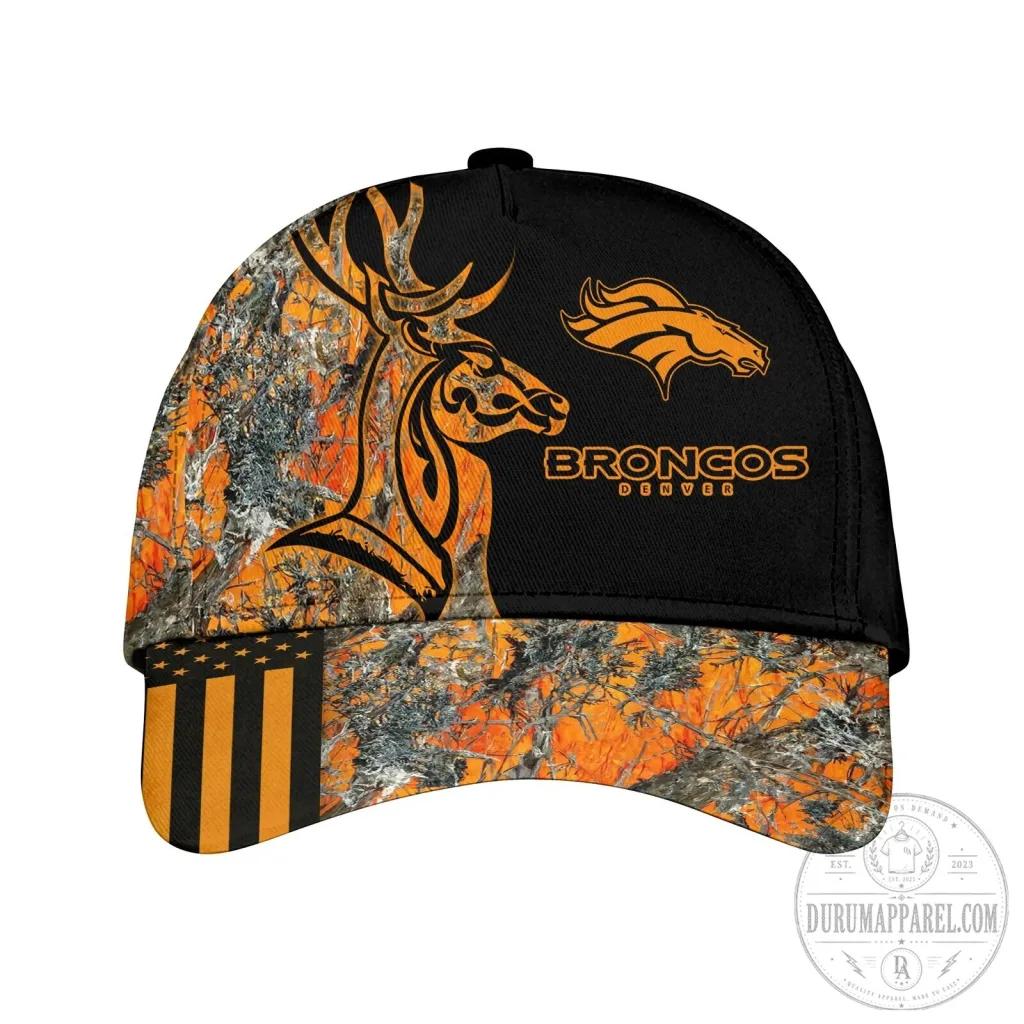 Denver Broncos Camouflage Deer Hunter American Flag Cap Hat Denver Broncos Camouflage Deer Hunter American Flag Cap Hat