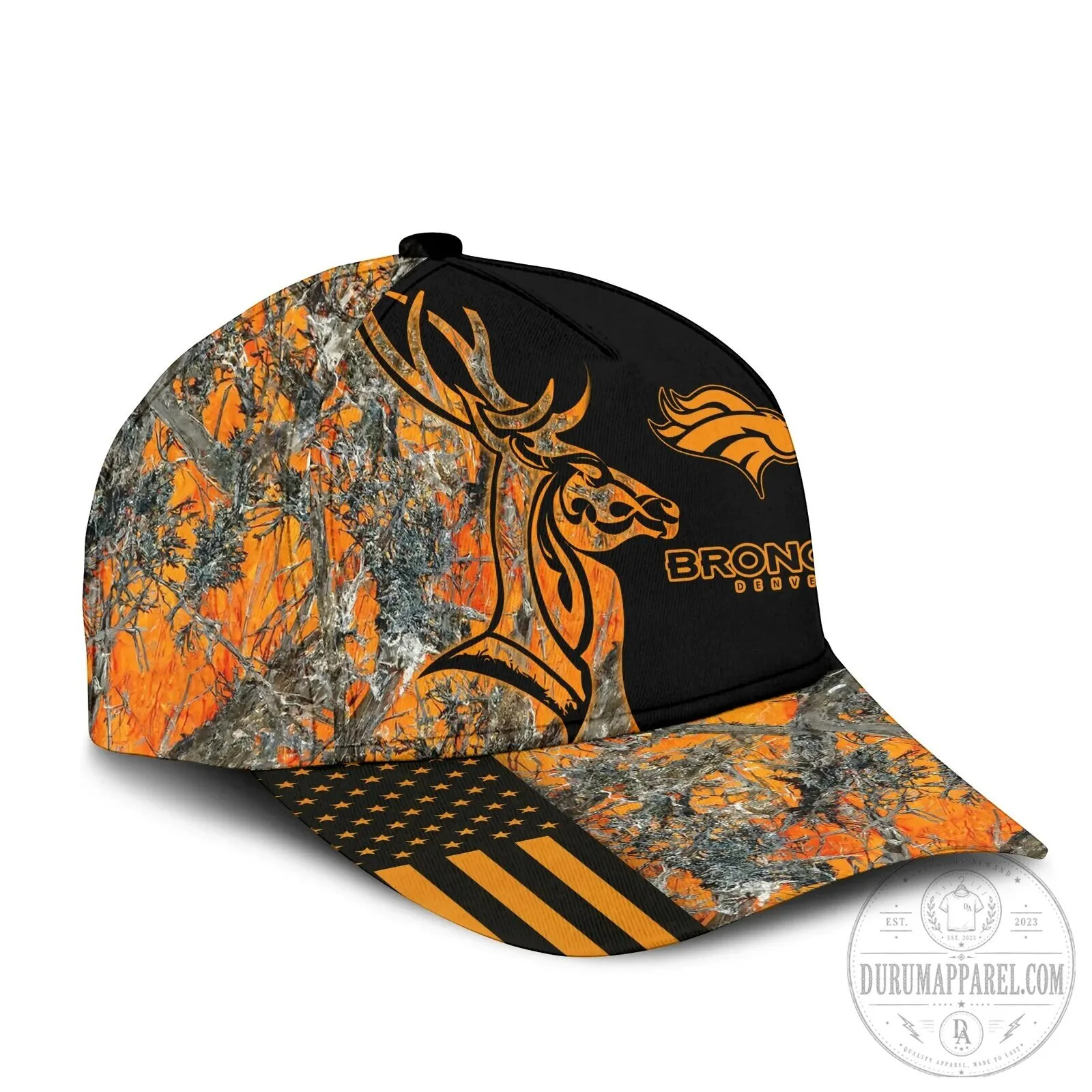 Denver Broncos Camouflage Deer Hunter American Flag Cap Hat 11 Denver Broncos Camouflage Deer Hunter American Flag Cap Hat
