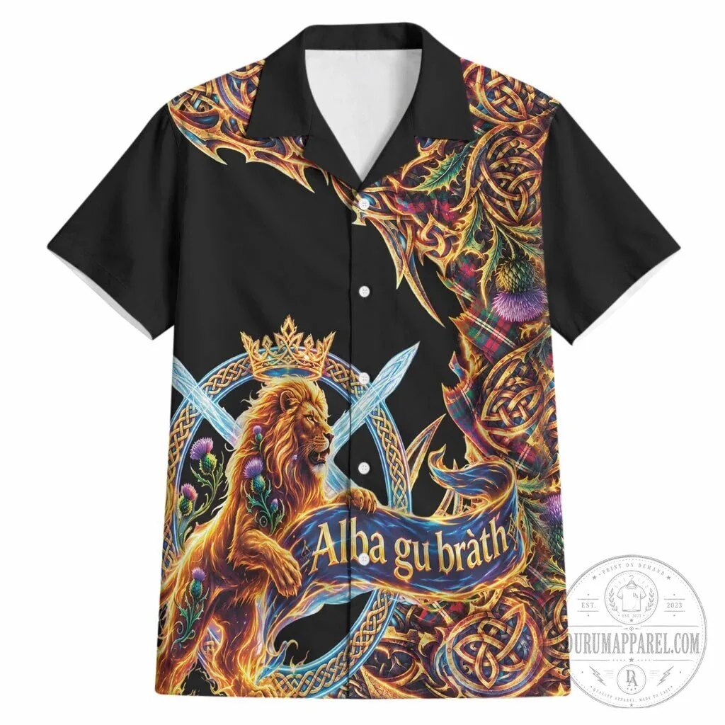 Alba Gu Brath Scotland Forever Celtic Lion and Thistle Scottish Hawaiian Shirt
