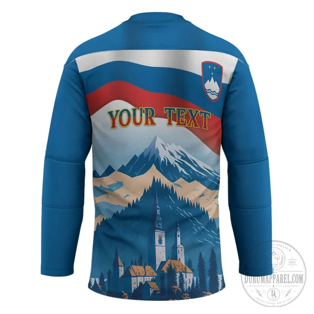 Slovenia Independence Day Lake Bled Julian Alps Landscape Hockey Jersey 6 Slovenia Independence Day Lake Bled Julian Alps Landscape Hockey Jersey