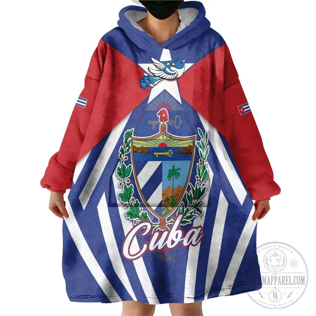 Cuba Flag Coat of Arms Cuban Trogon Wearable Blanket Hoodie 7 Cuba Flag Coat of Arms Cuban Trogon Wearable Blanket Hoodie