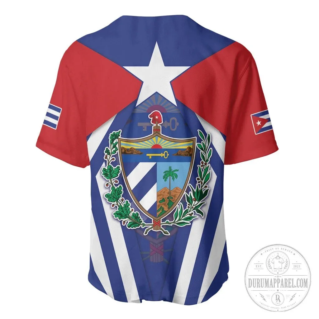 Cuba Flag Cuban Trogon Coat of Arms Baseball Jersey 6 Cuba Flag Cuban Trogon Coat of Arms Baseball Jersey