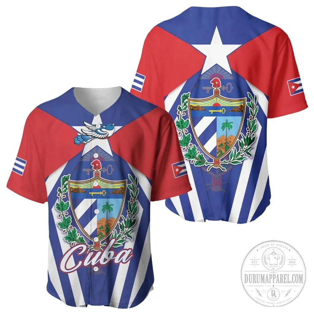 Cuba Flag Cuban Trogon Coat of Arms Baseball Jersey 7 Cuba Flag Cuban Trogon Coat of Arms Baseball Jersey