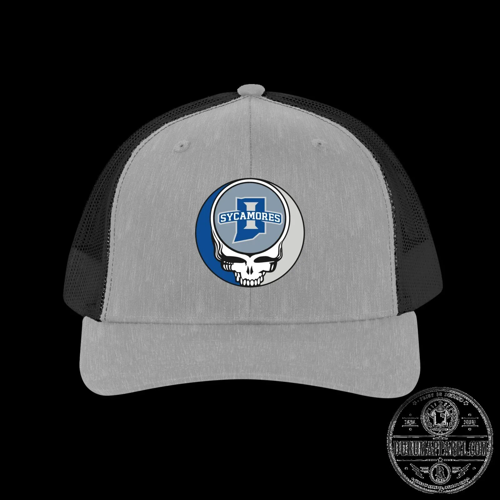 Indiana State Sycamores Grateful Dead Steal Your Face Skull Trucker Hat 6 Indiana State Sycamores Grateful Dead Steal Your Face Skull Trucker Hat