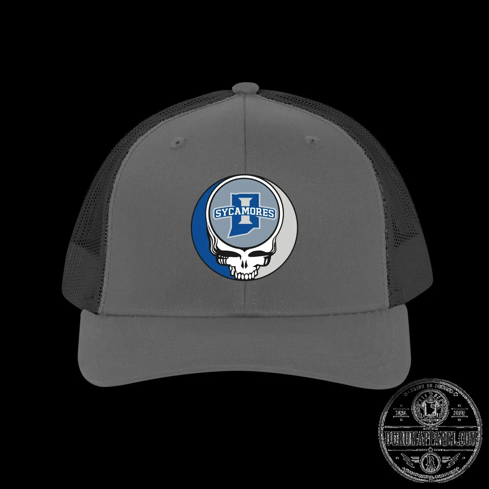 Indiana State Sycamores Grateful Dead Steal Your Face Skull Trucker Hat 7 Indiana State Sycamores Grateful Dead Steal Your Face Skull Trucker Hat