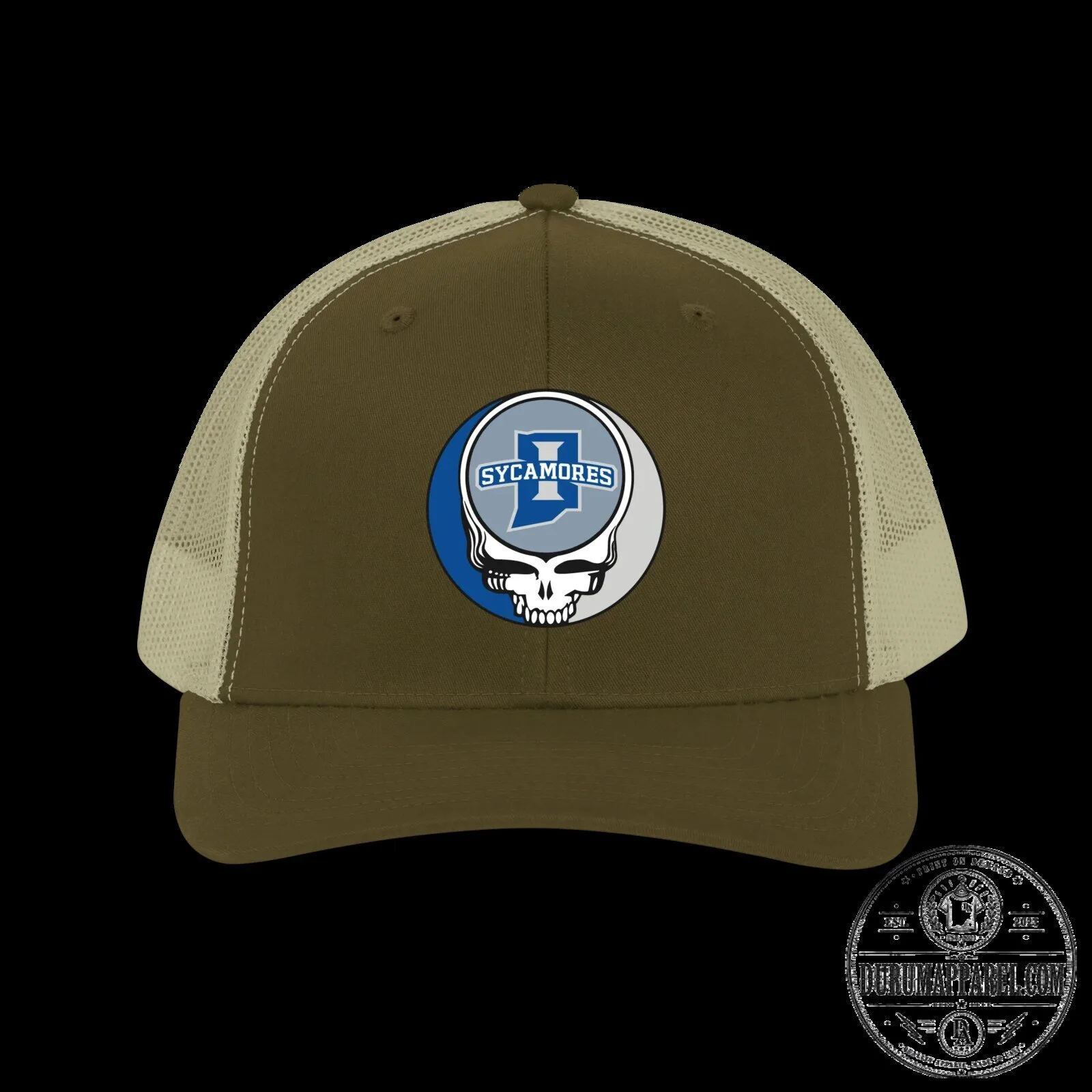 Indiana State Sycamores Grateful Dead Steal Your Face Skull Trucker Hat 9 Indiana State Sycamores Grateful Dead Steal Your Face Skull Trucker Hat