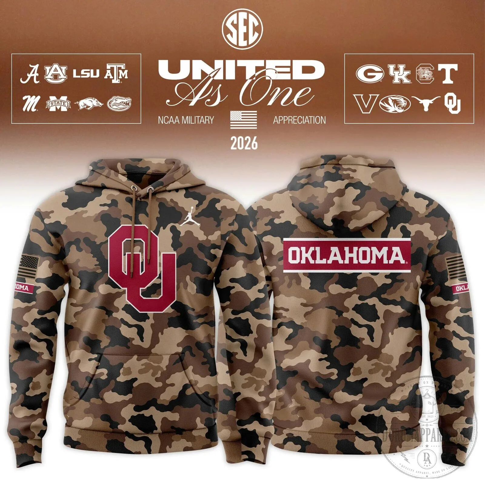 NCAA SEC Military Appreciation United As One Camouflage Hoodie 19 NCAA SEC Military Appreciation United As One Camouflage Hoodie