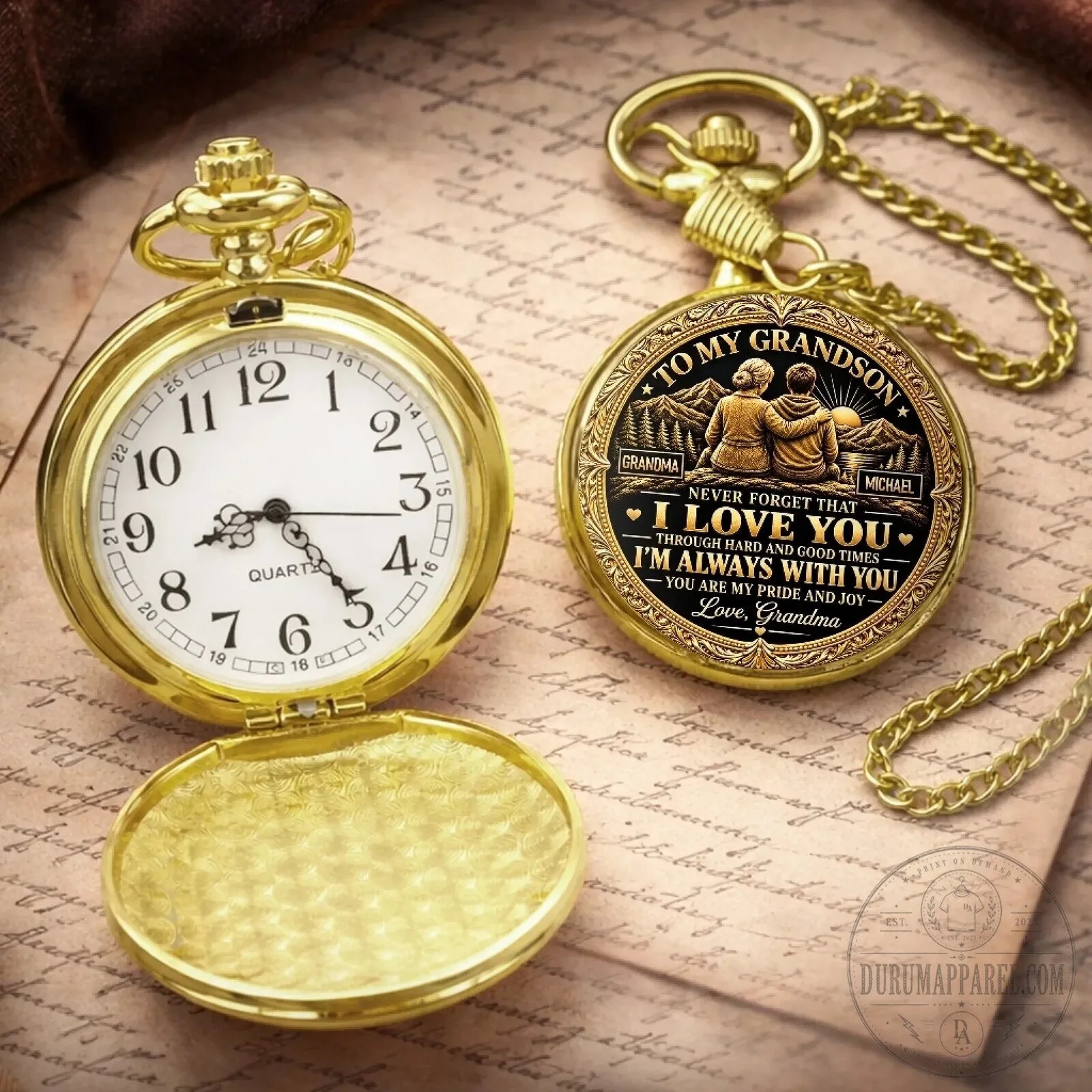 Personalized To My Grandson From Grandma Engraved Pocket Watch 9 Personalized To My Grandson From Grandma Engraved Pocket Watch
