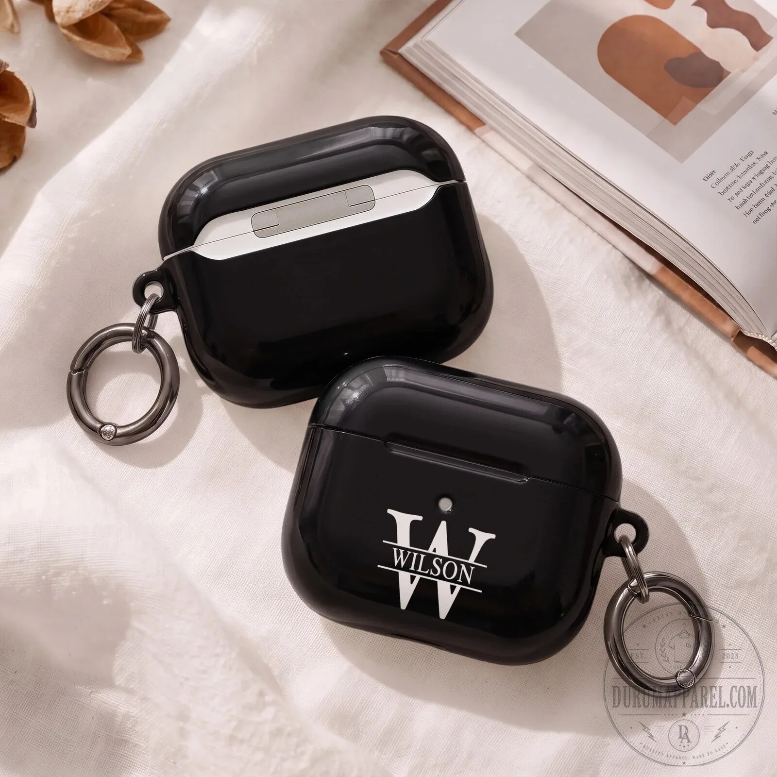 Personalized Initial Monogram AirPods Pro Case with Keychain 9 Personalized Initial Monogram AirPods Pro Case with Keychain