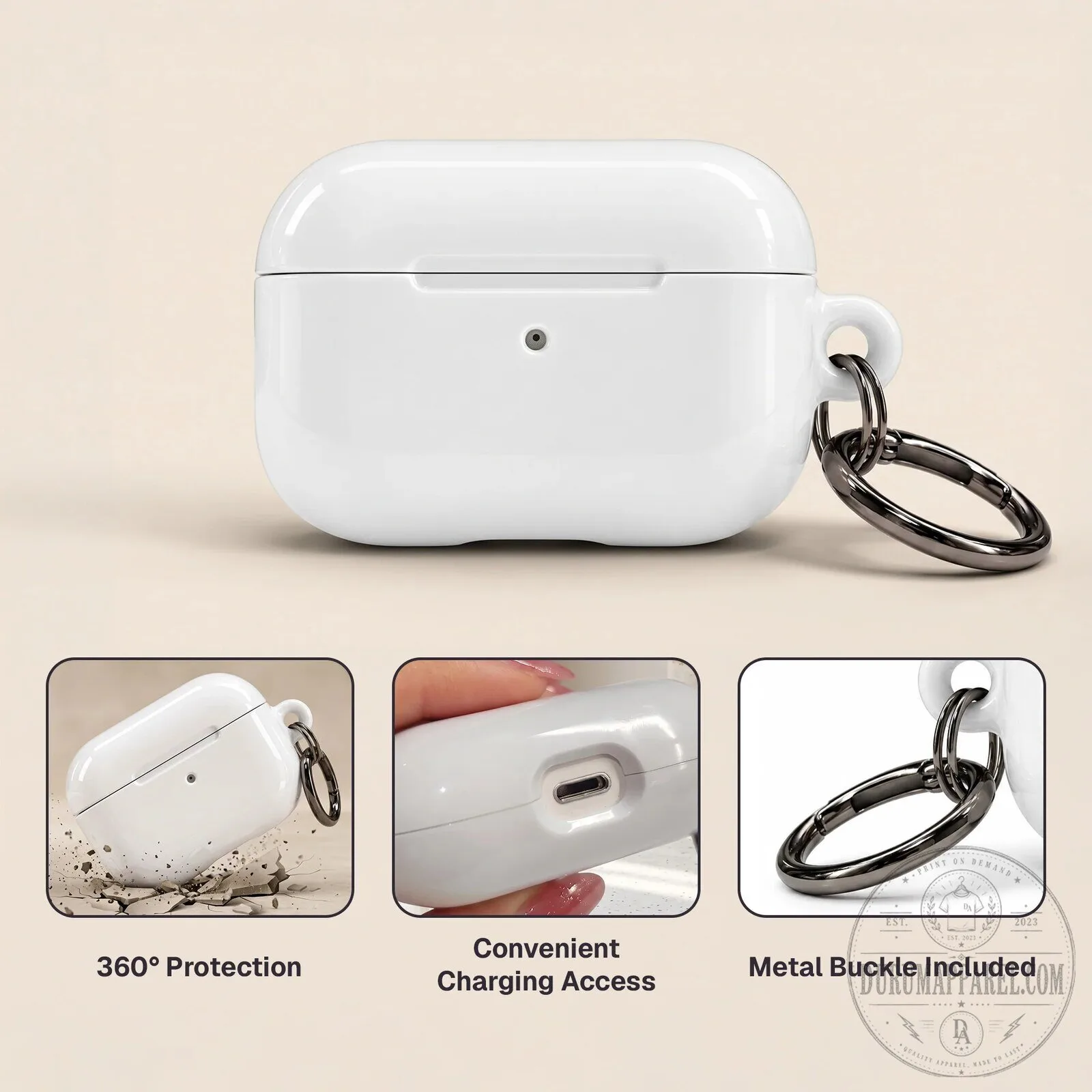 Personalized Initial Monogram AirPods Pro Case with Keychain 13 Personalized Initial Monogram AirPods Pro Case with Keychain
